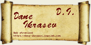Dane Ikrašev vizit kartica